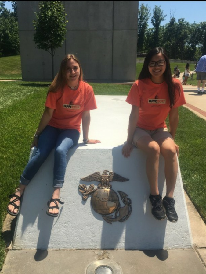 Michelle Dong and Brooklynn Ferrell at the U.S. Marine Museum 