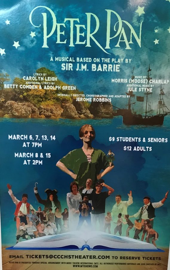 The theater department advertise Peter Pan to CCCHS to prompt interest for the upcoming musical.