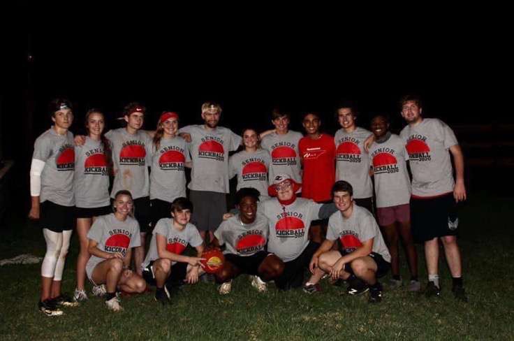 The senior kickball team ultimately won the softball teams annual fundraiser.