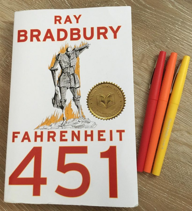 The sophomore class at CCCHS reads Farenheit 451, a futuristic novel about human behavior and government control.