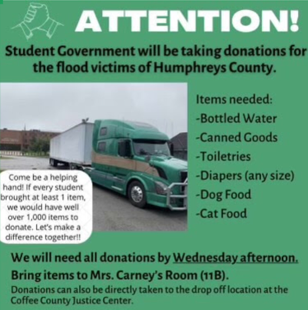 Student government is asking the community to lend a helping hand to those affected by floods.