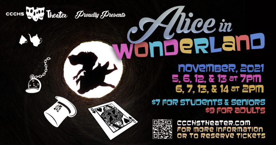 Alice+in+Wonderland+will+take+place+on+November+5%2C+6%2C+12%2C+%26+13+at+7+PM+and+November+6%2C+7%2C+13%2C+%26+14+at+2+PM.+Student+and+senior+%0A+tickets+cost+%247+while+adult+tickets+cost+%249.+