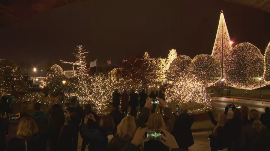 The lights are on display at Opryland Hotel in Nashville, Tenn.