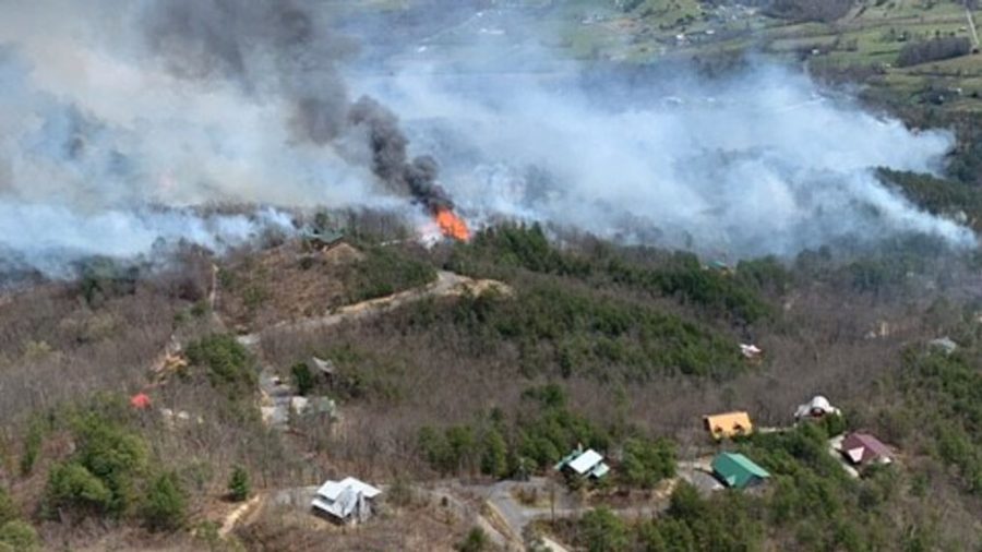 Forest fires break out in Wears Valley on March 30.