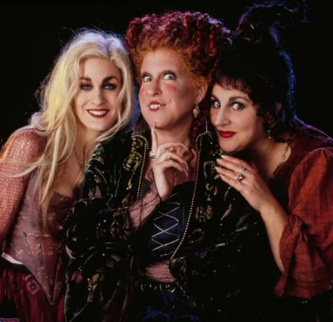 Sarah Jessica Parker, Bette Midler, and Kathy Najimy portray the witchy, comical, and chaotic Sanderson Sisters in Walt Disney’s 1993 film, Hocus Pocus.