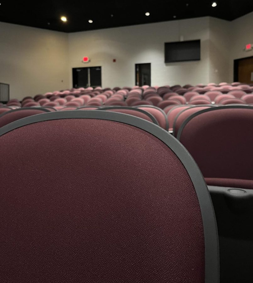 The CCCHS Theater has been fully renovated, boasting its new seats, carpet, and sound system.