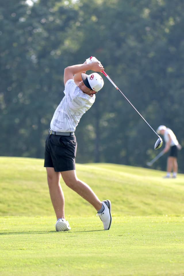 Pictured above is CCCHS senior, Beau Murray, at the golf match on Tuesday.