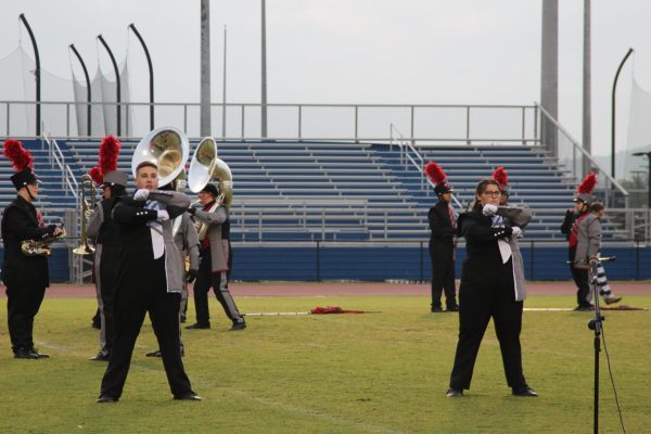 The Coffee County Red Raider marching band competed at Bands At The Rock