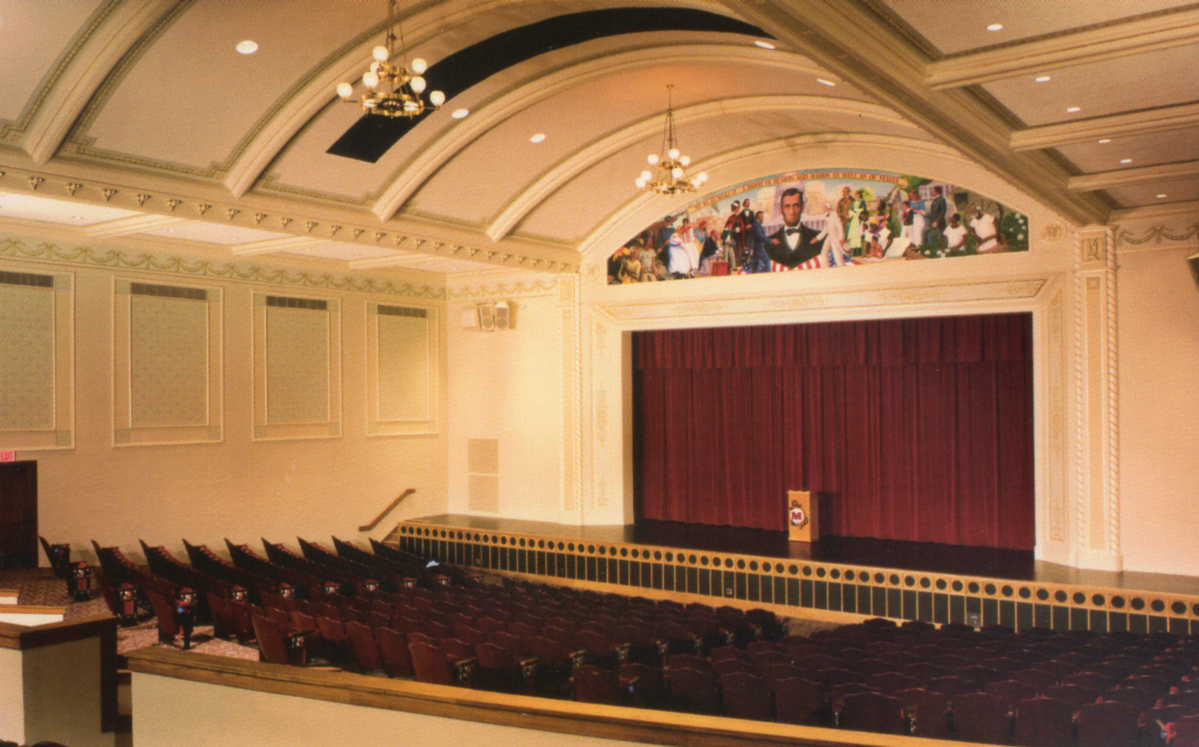 Pictured above is the historical auditorium of Lincoln High School.