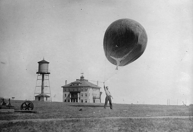 The Radiosonde, "Weather Balloon", in the beginning of its use.

Source: https://vlab.noaa.gov/web/nws-heritage/-/the-trusty-weather-balloon